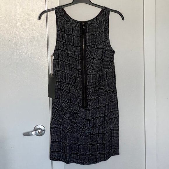 NWT RAG & BONE Tribeca Dress Gray Black Plaid sz 10 Sleeveless Mini - Picture 4 of 16